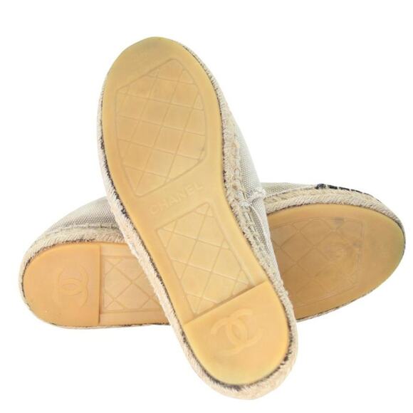 Chanel Espadrille 38 Cc Raw Canvas Woven Flats CC-0508N-0168 - Picture 10 of 11